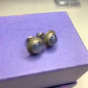 Extremely rare pewter and moonstone earrings from the 1930’s